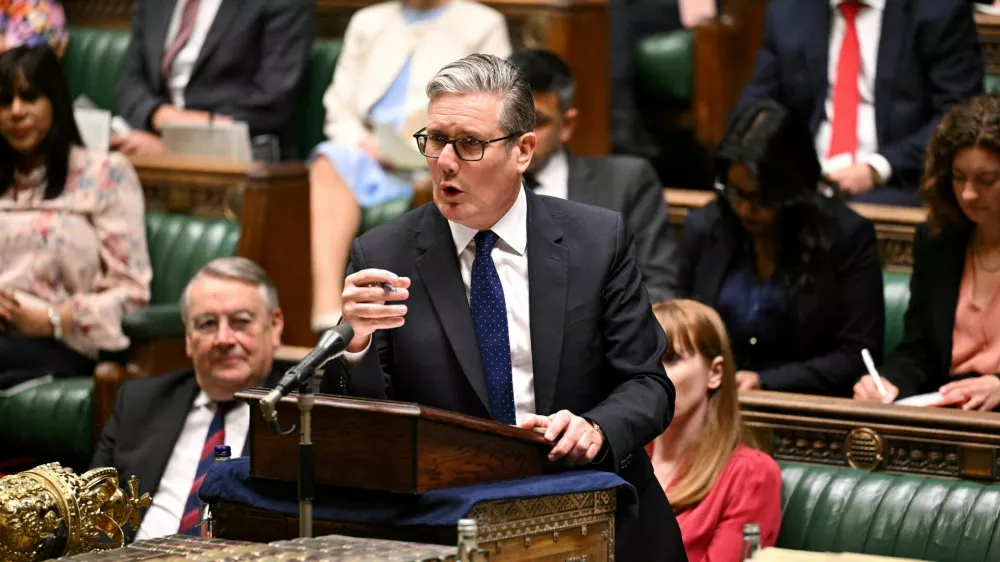 FILE PHOTO: Britain's Prime Minister Keir Starmer delivers a statement at the House of Commons in London, Britain, June 26, 2025. ©House of Commons/Handout via REUTERS THIS IMAGE HAS BEEN SUPPLIED BY A THIRD PARTY. MANDATORY CREDIT. IMAGE MUST NOT BE ALTERED./File Photo
