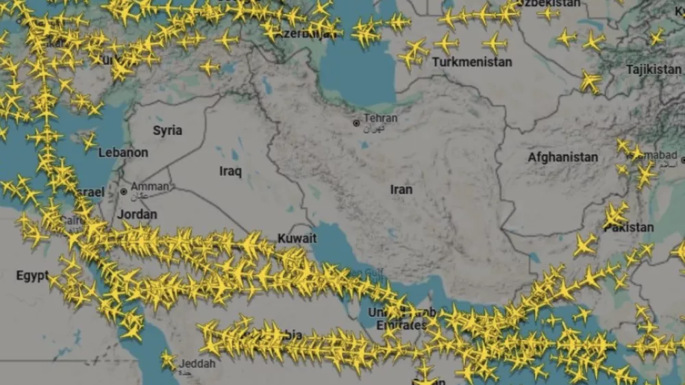 Bližnji vzhod Flightradar24