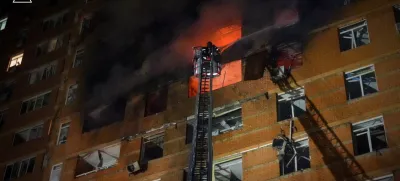 A firefighter works at the site of an apartment building hit by a Russian drone strike, amid Russia's attack on Ukraine, in Odesa, Ukraine, in this handout picture released on June 28, 2025. Press service of the State Emergency Service of Ukraine in Odesa region/Handout via REUTERS  THIS IMAGE HAS BEEN SUPPLIED BY A THIRD PARTY   TPX IMAGES OF THE DAY