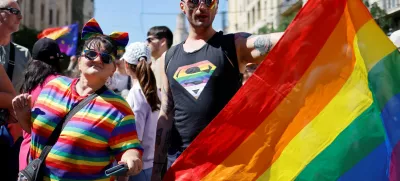 People attend The Budapest Pride March in Budapest, Hungary, June 28, 2025. REUTERS/Lisa Leutner