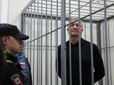 Timur Ivanov, former Russia's Deputy Defence Minister accused of embezzlement, attends a court hearing in Moscow, Russia July 1, 2025. REUTERS/Evgenia Novozhenina