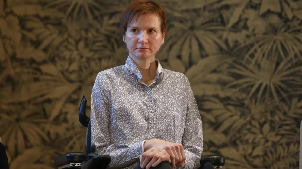 mag. Mateja Toman, predsednica Društva distrofikov Slovenije- 23.02.2023 – Dan redkih bolezni - posvet o pomenu enakopravne obravnave bolnikov in pravici do pravočasne diagnoze, ki ga ob svetovnem dnevu redkih bolezni (28. 2.) pripravlja Združenje za redke bolezni Slovenije v sodelovanju s podjetjem Aetas; //FOTO: Luka Cjuha / Foto: Luka Cjuha