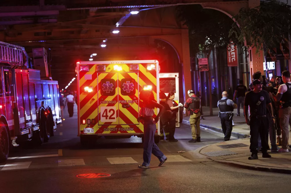 Officers work the scene of a shooting Wednesday, July 2, 2025, in Chicago. (Armando L. Sanchez/Chicago Tribune via AP)