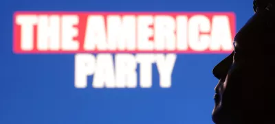 3D printed miniature depicting Elon Musk and words "The America Party" are seen in this illustration taken July 7, 2025. REUTERS/Dado Ruvic/Illustration