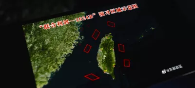 13 October 2024, Paraguay, Asunción: An illustration map posted by China's Eastern Theater Command showing locations of the military drills is displayed on a smartphone. On October 14, the Eastern Theater Command of the Chinese People's Liberation Army (PLA) is dispatching its troops of army, navy, air force and rocket force to conduct joint military drills code-named "Joint Sword-2024B" in the Taiwan Strait and areas to the north, south and east of Taiwan island, the theater command said. Photo: Andre M. Chang/ZUMA Press Wire/dpa