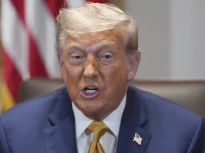President Donald Trump speaks during a cabinet meeting at the White House, Tuesday, July 8, 2025, in Washington. (AP Photo/Evan Vucci)