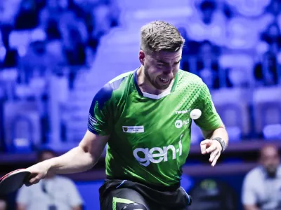 22.06.2025 - polfinale: Darko Jorgić VS Felix Lebrun, domači namiznoteniški turnir WTT Star Contender v Ljubljani FOTO: Nik Erik Neubauer