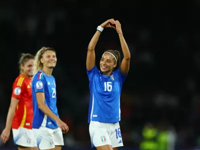Soccer Football - UEFA Women's Euro 2025 - Group B - Italy v Spain - Stadion Wankdorf, Bern, Switzerland - July 11, 2025 Italy's Eleonora Goldoni reacts after the match REUTERS/Matthew Childs
