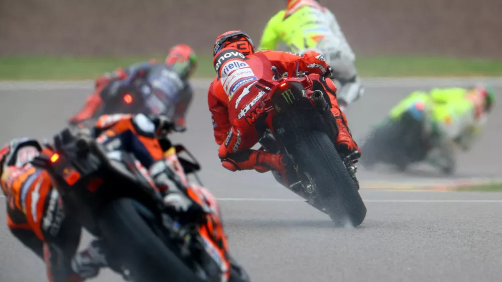 MotoGP - German Grand Prix - Sachsenring, Hohenstein-Ernstthal, Germany - July 12, 2025 Ducati Lenovo Team's Marc Marquez in action during the sprint race REUTERS/Lisi Niesner
