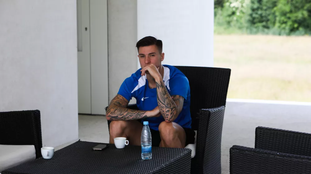 - Benjamin Šeško,- 05.06.2025. - Trening slovenske nogometne reprezentance pred prijateljskima tekmama z Luksemburgom in Bosno in Hercegovino.//FOTO: Bojan Velikonja