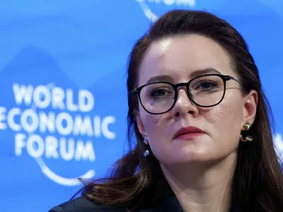 FILE PHOTO: Yulia Anatoliivna Svyrydenko, First Vice Prime Minister of Ukraine, takes part in the panel discussion "Ukraine: The Road Ahead" at the 55th annual World Economic Forum (WEF) meeting in Davos, Switzerland, January 23, 2025. REUTERS/Yves Herman/File Photo