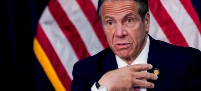 ﻿FILE PHOTO: New York Governor Andrew Cuomo speaks during a news conference, in New York, U.S., May 10, 2021. Mary Altaffer/Pool via REUTERS/File Photo