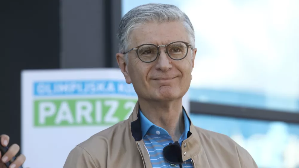 Franjo Bobinac, predsednik Olimpijskega komiteja Slovenije18.05.2024 - Predstavitev uradne olimpijske kolekcije Pariz 2024 in potovanje Slovenske bakle na vrh Kristalne palačeFOTO: Luka Cjuha