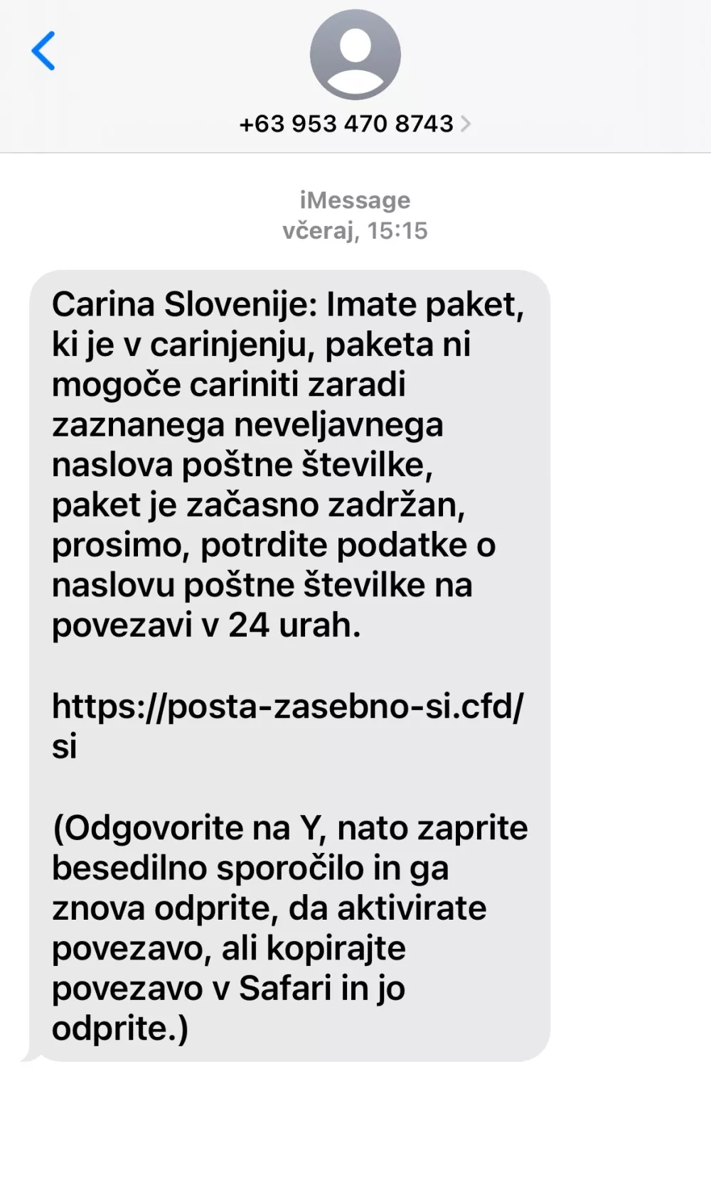 Prevara s sporočilom SMS