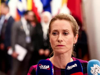 FILE PHOTO: European Union High Representative for Foreign Affairs and Security Policy Kaja Kallas arrives at the 5th EU-Southern Neighbourhood Ministerial meeting in Brussels, Belgium, July 14, 2025. REUTERS/Yves Herman/File Photo