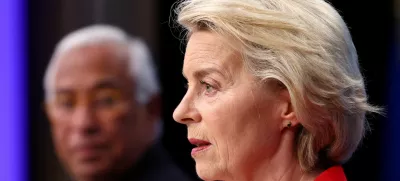 European Commission President Ursula von der Leyen speaks next to Polish Prime Minister Donald Tusk and European Council President Antonio Costa during a press conference, on the day of the European Union leaders summit in Brussels, Belgium June 26, 2025. REUTERS/Yves Herman