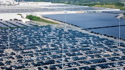 CHONGQING, CHINA - JULY 06: Rows of new energy electric vehicles for sale are seen parked at a vehicle distribution center of Chang'an Auto on July 6, 2025 in Chongqing, China. (Photo by Li Hongbo/VCG)No Use China.