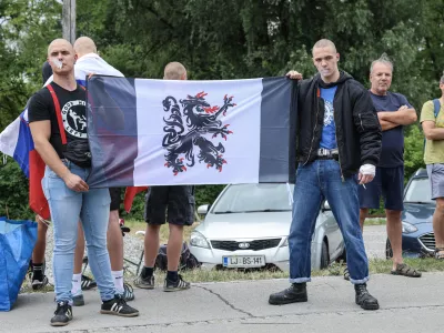 - 16.07.2025 - Civilna iniciativa »Zahtevamo varnost!«, v podporo pretepenemu Antonu Čemažarju organizirala shod//FOTO: Jaka Gasar