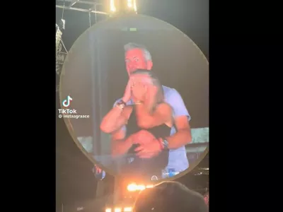 Andy Byron in Kristin Cabot na velikem zaslonu. Vir: X / Foto: Vir: X