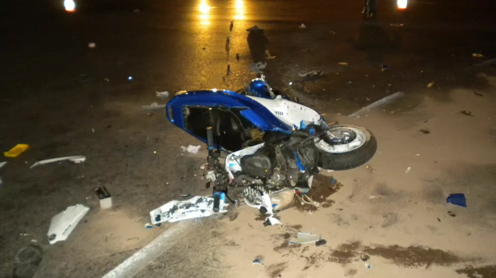 nesreča voznika kolesa z motorjem