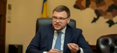 FILE PHOTO: Semen Kryvonos, director of the National Anti-Corruption Bureau of Ukraine (NABU), speaks in an interview with Reuters in Kyiv, Ukraine August 18, 2023. Ukrainian National Anti-Corruption Bureau Press Service/Handout via REUTERS ATTENTION EDITORS - THIS IMAGE HAS BEEN SUPPLIED BY A THIRD PARTY./File Photo