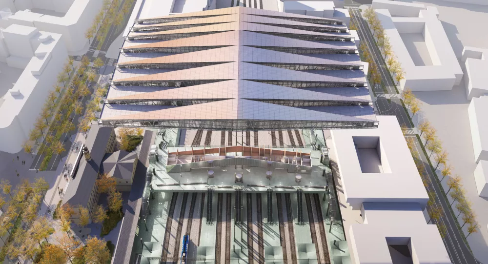 Železniška postaja Ljubljana, nadgradnja. Potniški center, vizualizacija