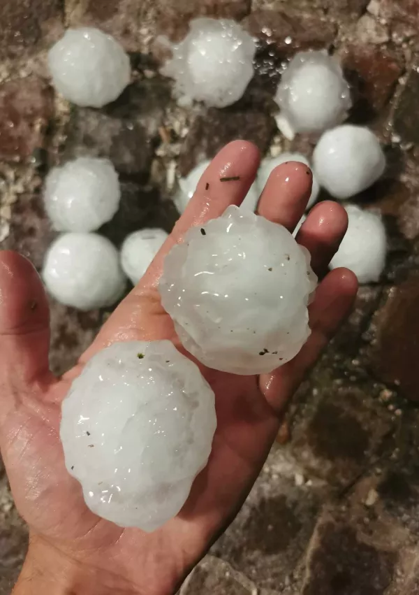 Palmanova, toča, 24.7.2024 / Foto: Tim Grešak, Meteoinfo Slovenija