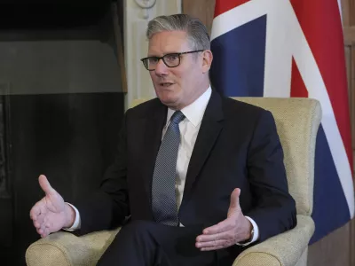 24 July 2025, United Kingdom, Buckinghamshire: British Prime Minister Keir Starmer speaks during a meeting with Indian Prime Minister Narendra Modi at Chequers, the UK Prime Minister's country residence near Aylesbury. Photo: Kin Cheung/PA Wire/dpa