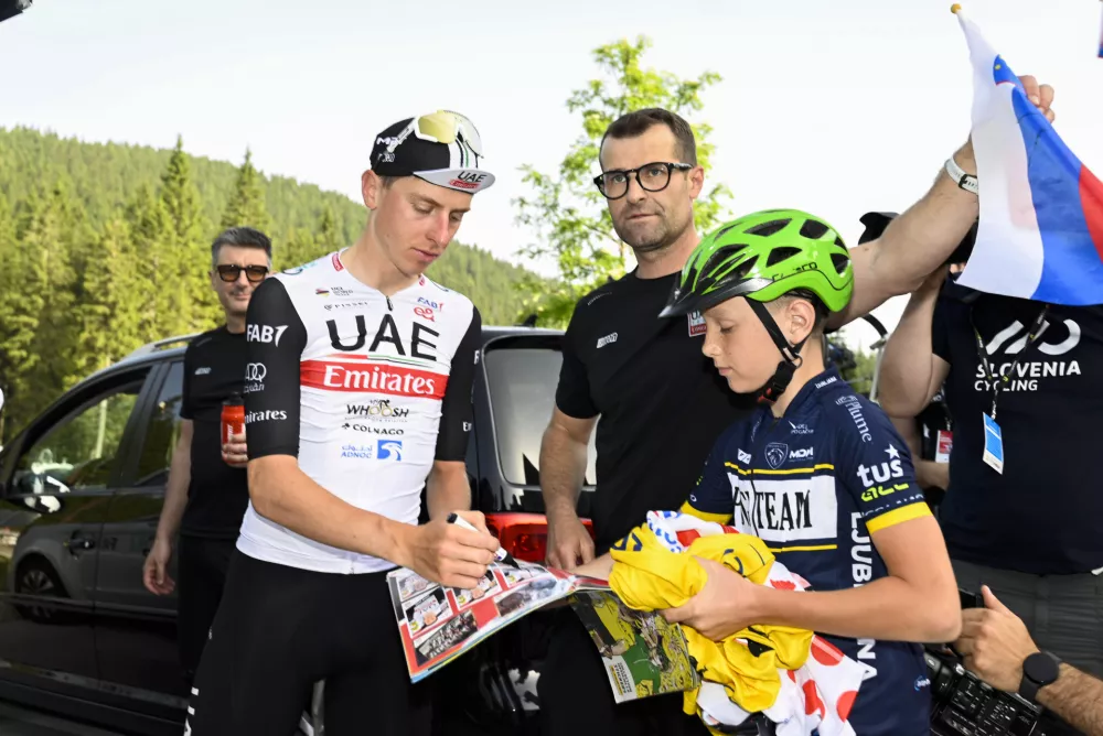 Tadej PogačarAndrej Hauptman- 22.06.2023 – Pokljuka - kolesarstvo - državno prvenstvo na čas - kronometer v moški kategoriji na progi Zgornje Gorje - Rudno polje //FOTO: Nik Erik Neubauer