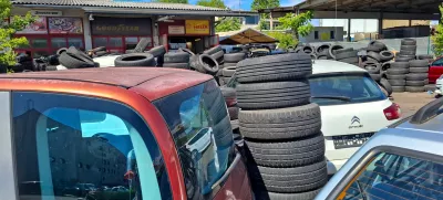 31.7.2025 odpadne gume, vulkanizer, avtomobilske pnevmatike, avto guma.. Foto Luka Cjuha