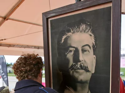 ﻿- slika - portret Josif Visarijonovič Stalin - ruski boljševiški revolucionar in drugi voditelj Sovjetske zveze gruzinskega rodu//FOTO: Tomaž Skale