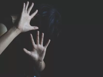 Woman hand sign for stop abusing violence, human trafficking, stop violence against women, Human is not a product. Stop women abuse, Human rights violations.