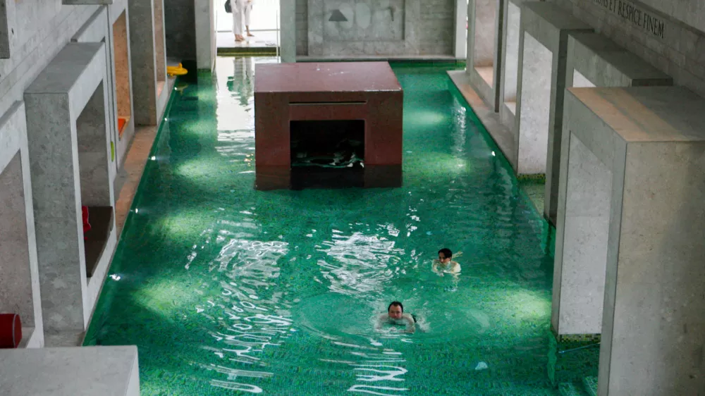 ﻿bazen- Rimske Toplice 2014 - Zdravilišče Rimske terme, zdravje, turizem d. o. o. - od 3.3.2014 lastnik podjetje Terme Resort v lasti moskovskega podjetnika Valerija Arakelova, ki je kot edini dražitelj kupilo družbo v stečaju za 8,5 milijona evrov     //FOTO: Bojan Velikonja