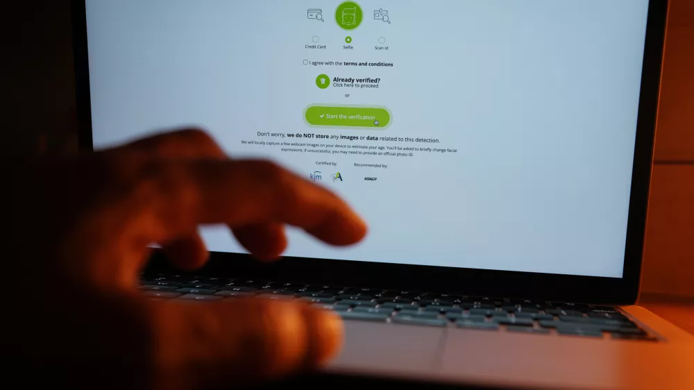 PA via ReutersAn online adult website asks to verify the age of the user on a laptop in London, part of the new rules set out in the Online Safety Act. Speaking about the new age checks in force from Friday for pornography sites and other social media platforms to protect children from harmful content, Dame Melanie Dawes said Ofcom research had shown half a million eight to 14-year-olds have come across pornography online in the last month alone. Picture date: Friday July 25, 2025.No Use UK. No Use Ireland. No Use Belgium. No Use France. No Use Germany. No Use Japan. No Use China. No Use Norway. No Use Sweden. No Use Denmark. No Use Holland. No Use Australia.