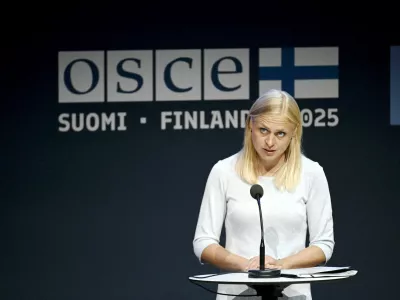 OSCE Chairperson-in-Office, Minister for Foreign Affairs of Finland Ms. Elina Valtonen attends the panel discussion at the Helsinki+50 Conference in Helsinki, Finland, July 31, 2025. Lehtikuva/Antti Aimo-Koivisto via REUTERS ATTENTION EDITORS - THIS IMAGE WAS PROVIDED BY A THIRD PARTY. NO THIRD PARTY SALES. NOT FOR USE BY REUTERS THIRD PARTY DISTRIBUTORS. FINLAND OUT. NO COMMERCIAL OR EDITORIAL SALES IN FINLAND.