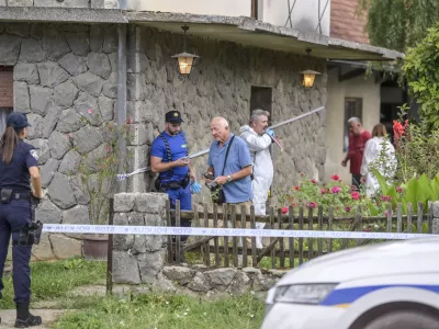 02.08.2025., Berek - Policijski ocevid u selu Berek gdje je iz automatske puske ubijen jedan muskarac Photo: Igor Soban/PIXSELL