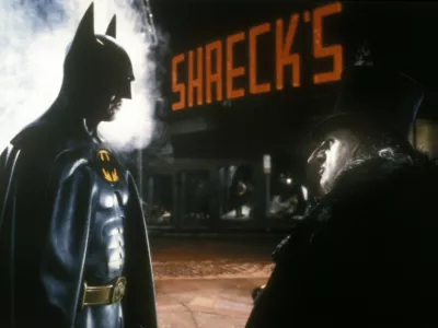 Michael Keaton, Danny DeVito, Batman.Foto: Profimedia