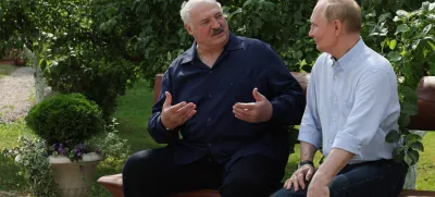 01 August 2025, Russia, Valaam: Belarusian President Alexander Lukashenko (L) and Russia's President Vladimir Putin visit Smolensk Skete of Valaam Monastery. Photo: Gavriil Grigorov/TASS via ZUMA Press/dpa