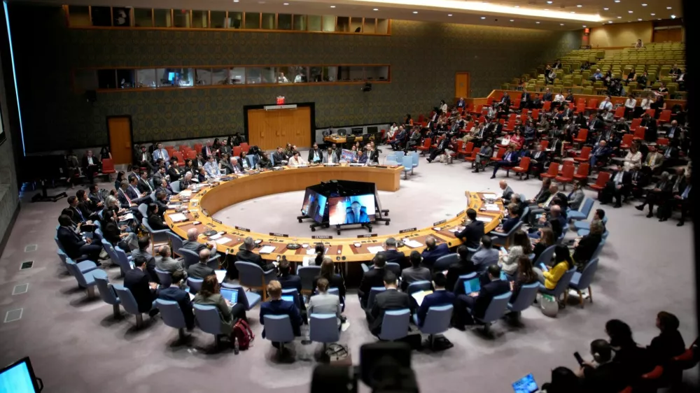 Israel's Ambassador Danny Danon addresses during a meeting of the United Nations Security Council, following Israel's attack on Iran, at U.N. headquarters in New York City, U.S., June 13, 2025. REUTERS/Eduardo Munoz
