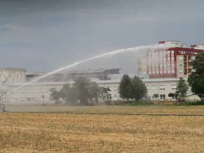 Rakičan, Panvita, kmetijsko zemljišče, polje, namakalni sistem, namakanje, Splošna bolnišnica Murska Sobota. Foto: Tatjana Pihlar 