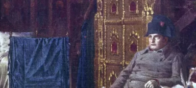 Napoleon I reading his post in Moscow: Russia Campaign. 1812. Paris, Fondation Napoleon. (Photo by: Photo12/Fondation Napoleon/Universal Images Group via Getty Images)