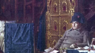 Napoleon I reading his post in Moscow: Russia Campaign. 1812. Paris, Fondation Napoleon. (Photo by: Photo12/Fondation Napoleon/Universal Images Group via Getty Images)