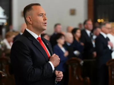 Newly sworn-in President of Poland Karol Nawrocki takes part in a service at Warsaw Cathedral in Warsaw, Poland, August 6, 2025. REUTERS/Aleksandra Szmigiel