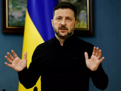 Odločitve brez Ukrajine ne bodo prinesle miru, je danes opozoril ukrajinski predsednik Volodimir Zelenski. / Foto: Reuters