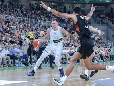 Luka Dončić- 08.08.2025 - košarka - prijateljska tekma moških reprezentanc Slovenija: Nemčija v pripravah za nastop na bližnjem evropskem prvenstvu//FOTO: Jaka Gasar