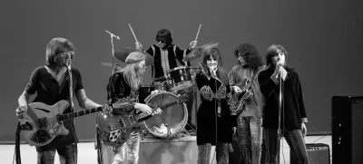 American psychedelic rock band Jefferson Airplane performs on an episode of the CBS Television variety show 'The Ed Sullivan Show,' New York, New York, September 29, 1968. From left, the band consist of co-founder Paul Kantner, bassist Jack Casady, drummer Spencer Dryden (1938 - 2005), lead singer Grace Slick, guitarist Jorma Kaukonen, and co-founder Marty Balin. (Photo by CBS Photo Archive/Getty Images)