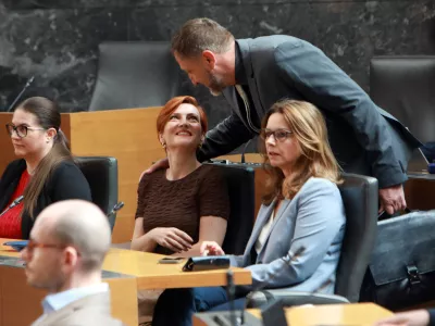 10.07.2025 - nadaljevanje seje DZ, na kateri bodo poslanci na predlog opozicije obravnavali interpelacijo ministrice za kulturo Aste Vrečko;Asta Vrečko, Klemen BoštjančičFoto: Tomaž Skale