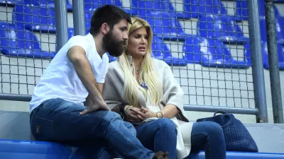 Emil Tedeschi in Nika Perenčević na košarkarski tekmi Cedevita Olimpija – FMP / Foto: Pixell