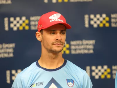 - Tim Gajser, MXGP,- 19.09.2024. - Tiskovna konferenca slovenske reprezentance za Pokal narodov v motokrosu.//FOTO. Bojan Velikonja