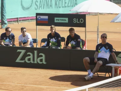 kapetan Slovenije Grega Žemlja,- 16.09.2023 – tenis moški – Slovenija: Luksemburg, dvoboj v drugi evro-afriški skupini, Davisov pokal, II. svetovna skupina //FOTO: Luka Cjuha